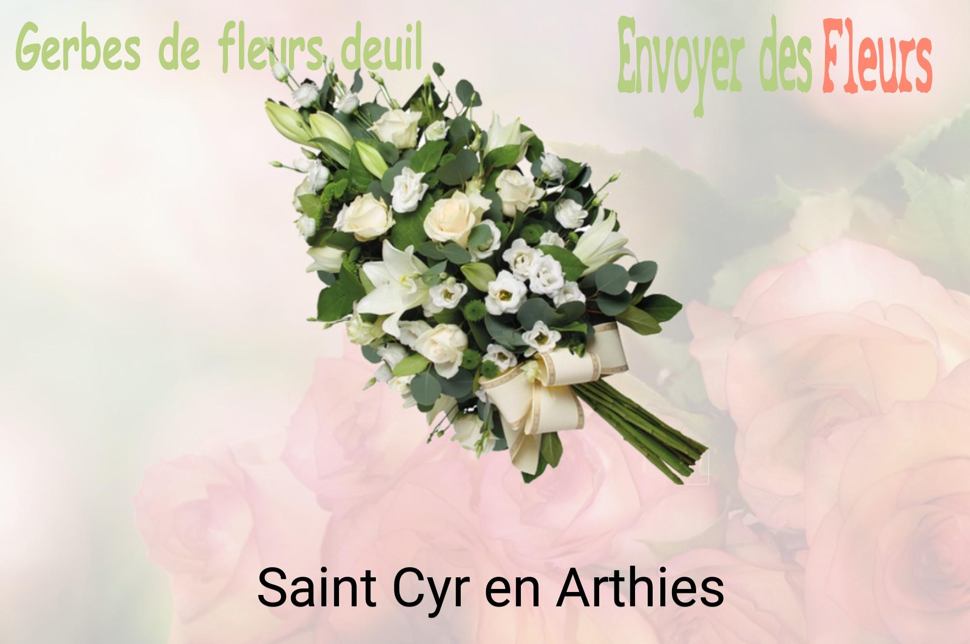 Gerbe de fleurs de deuil livrée à Saint-Cyr-en-Arthies